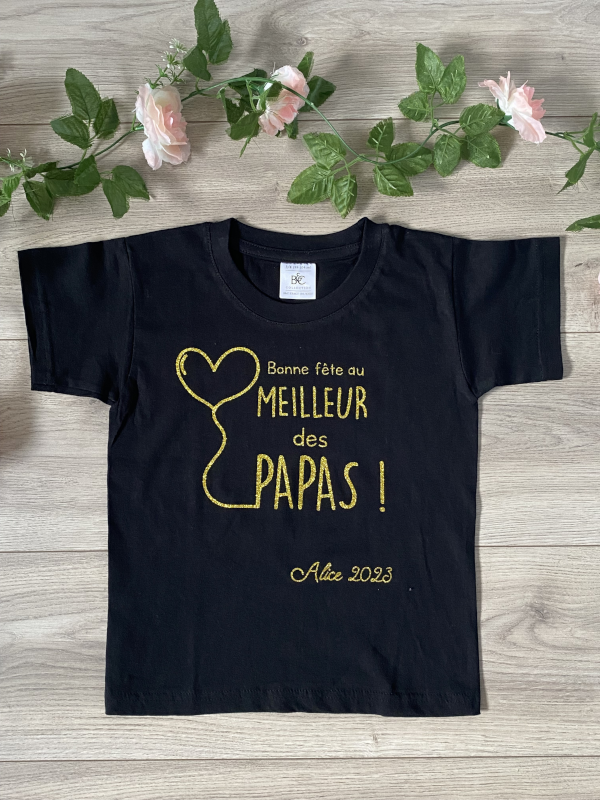 T-shirt enfant personnalisé Bonne fête au meilleur des papas