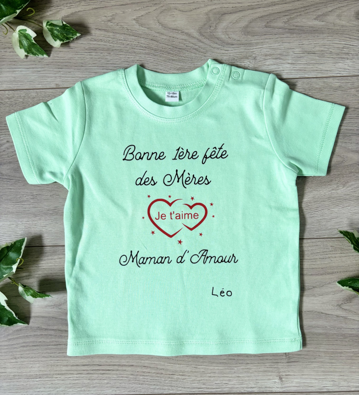 T-shirt bébé première fête des mères