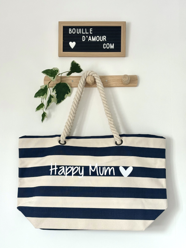 Sac de plage personnalisé happy mum