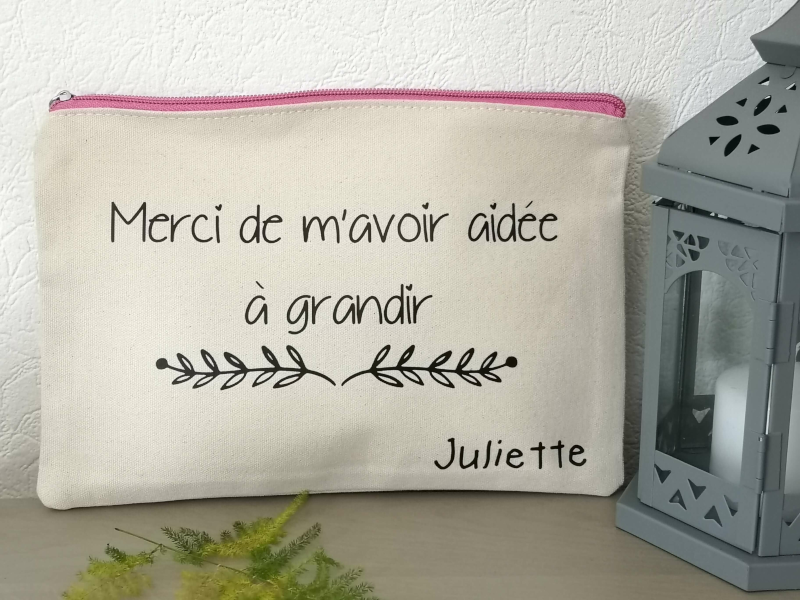 Pochette personnalisable Merci de m\'avoir aidé(e) à grandir