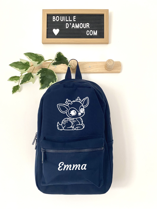 Sac à dos faon marine personnalisable
