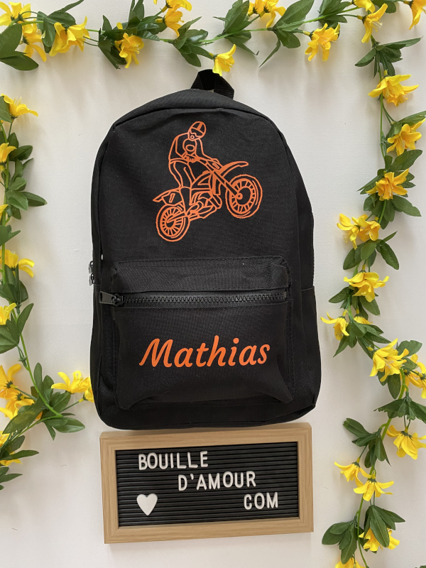 Sac à dos personnalisable avec moto