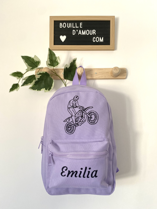 Sac à dos enfant personnalisé %22Moto%22