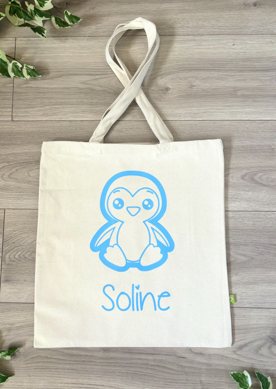 Tote bag personnalisé pingouin