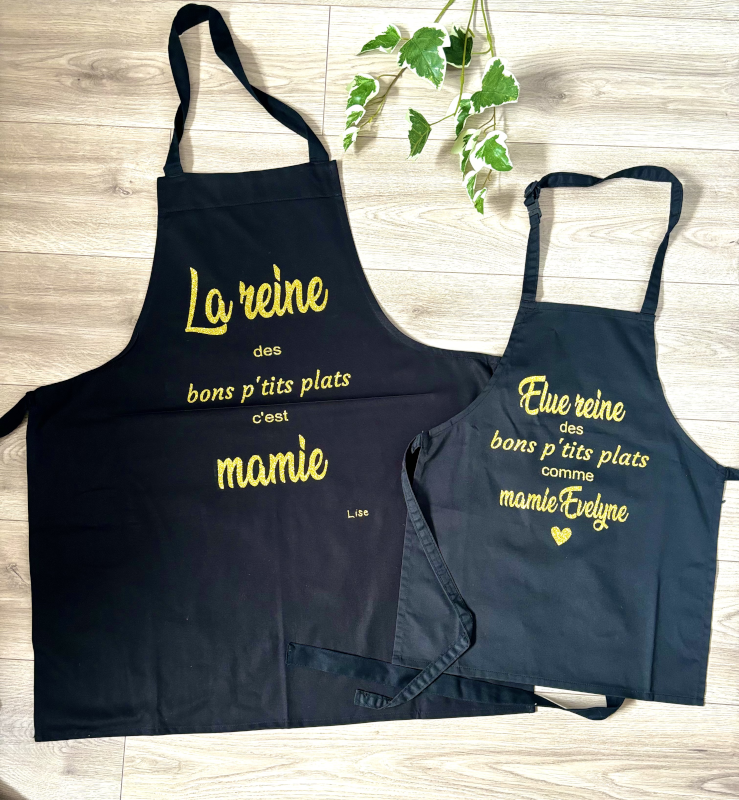 Duo de tabliers personnalisés mamie