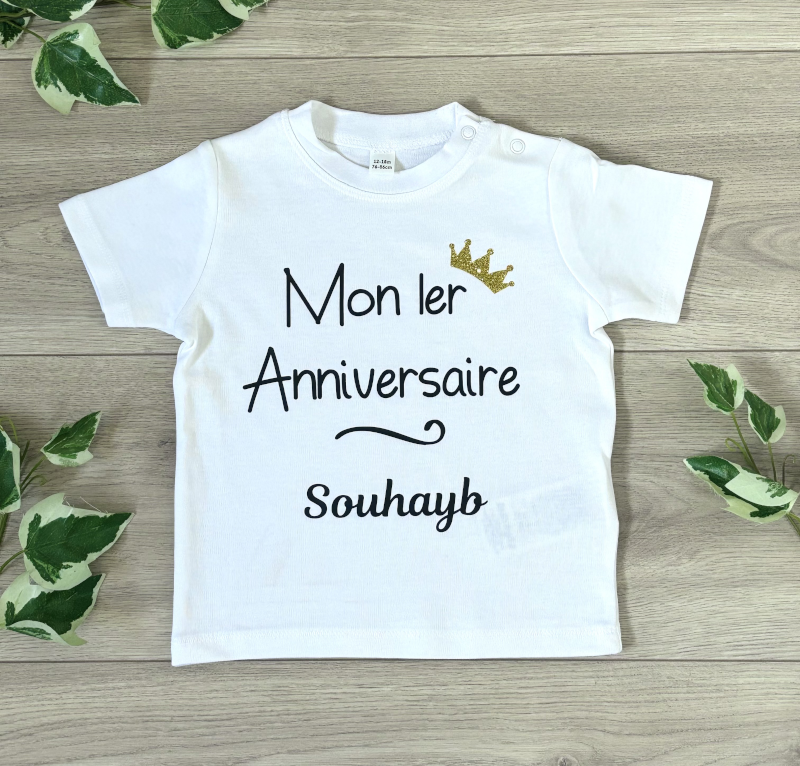 T-shirt personnalisé mon premier anniversaire