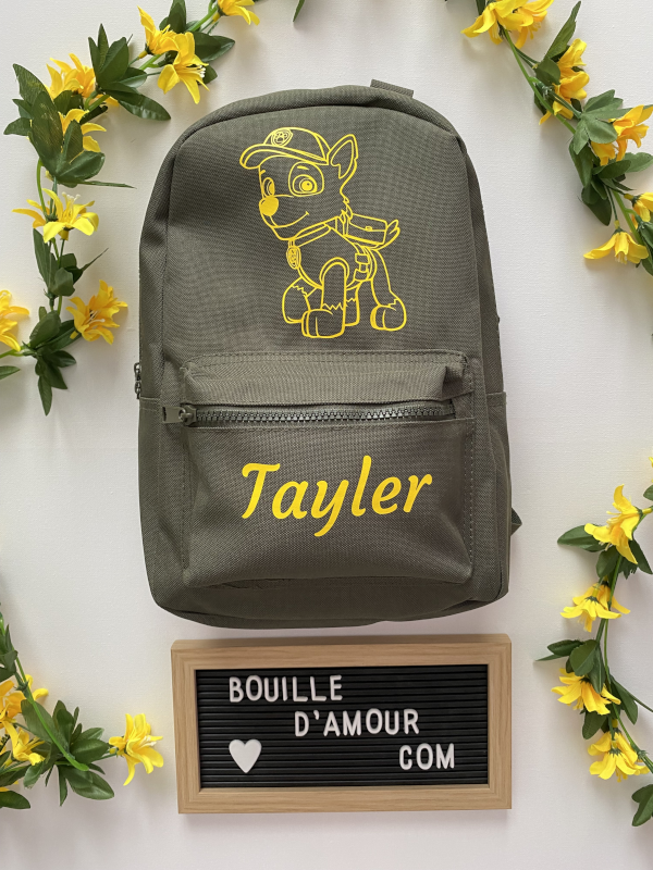 Sac à dos avec prénom Pat patrouille