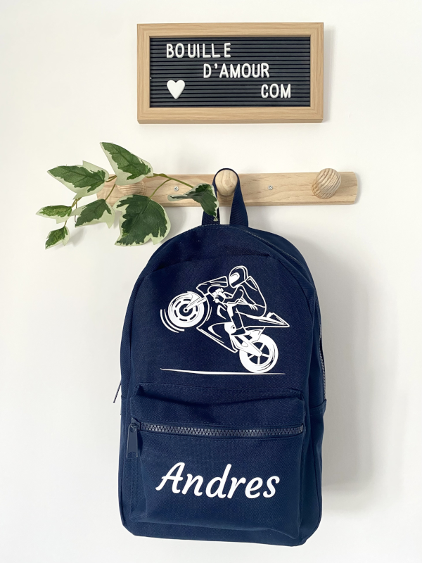 Sac à dos enfant  personnalisé Moto