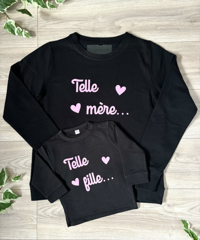 Sweat personnalisé mère fille