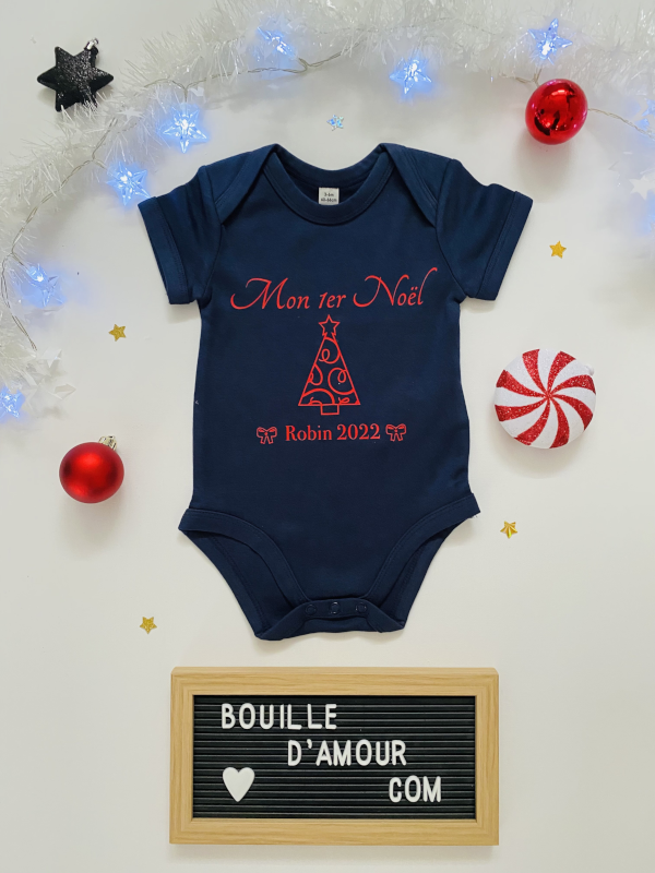 body personnalisé mon premier noël %22sapin%22