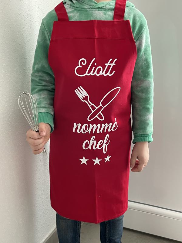 Tablier enfant personnalisé %22chef 3 étoiles%22