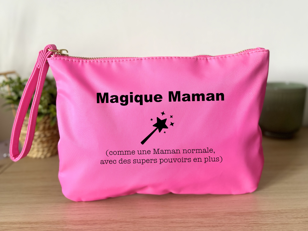 Trousse personnalisable Magique Maman rose