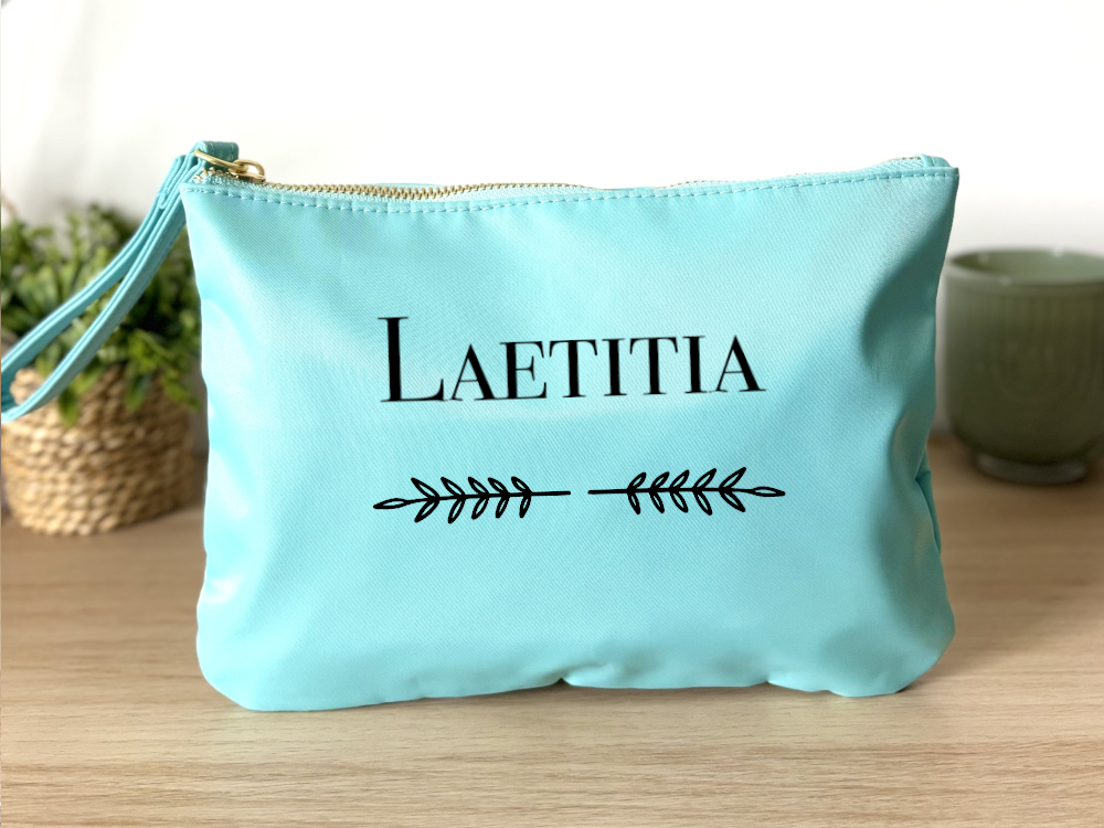 Trousse personnalisée avec prénom bleu