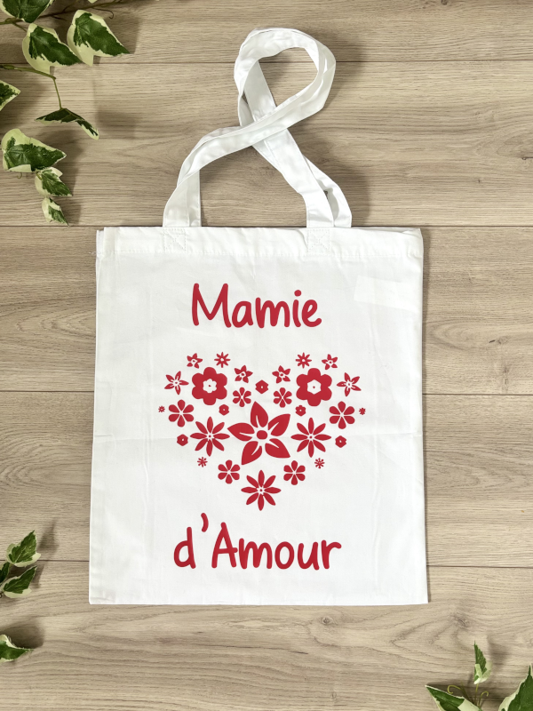 Tote bag personnalisé mamie damour