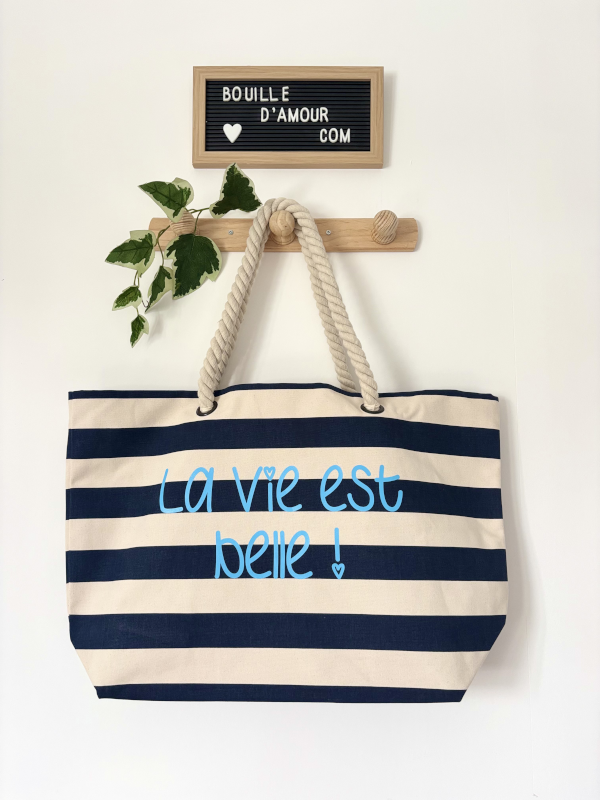 Sac de plage personnalisé la vie est belle