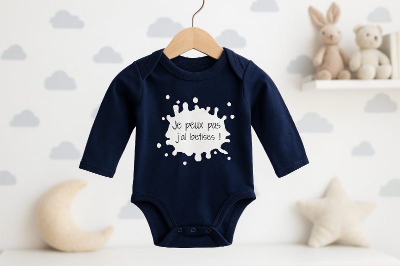 Body bébé personnalisé je peux pas jai bêtises