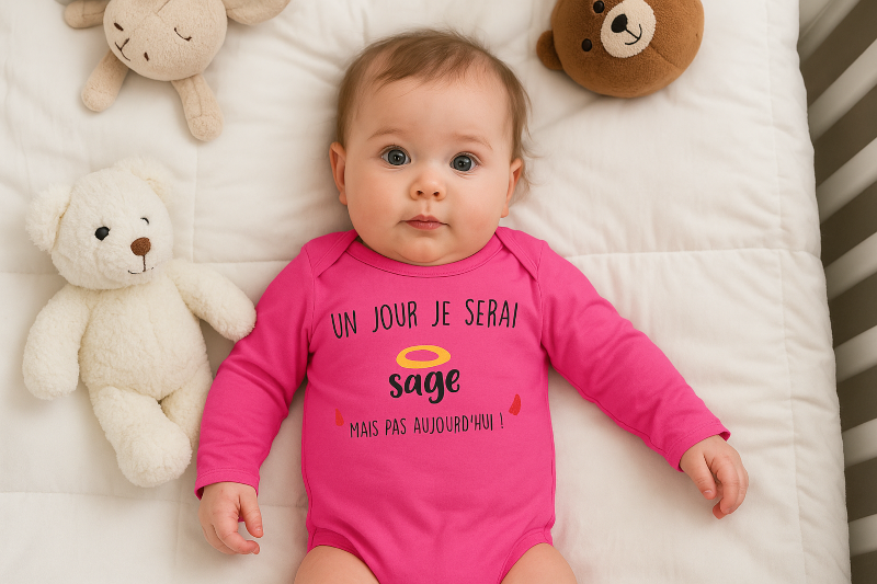 Body personnalisé un jour je serai sage mais pas aujourdhui