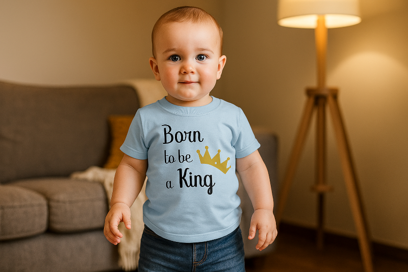 T-shirt personnalisé bébé born to be a king