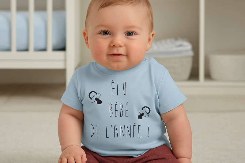 T-shirt personnalisé élu bébé de lannée