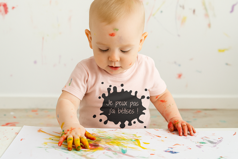 T-shirt personnalisé bébé je peux pas jai bêtises