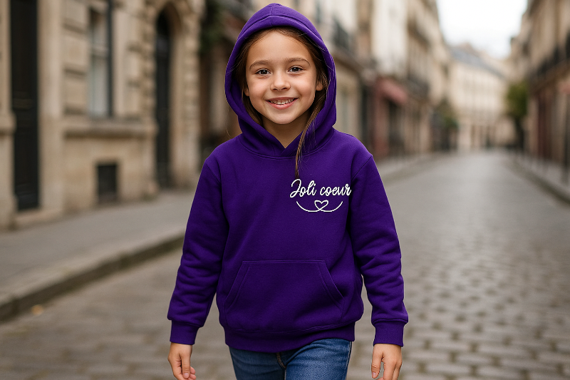 Sweat personnalisé enfant joli coeur