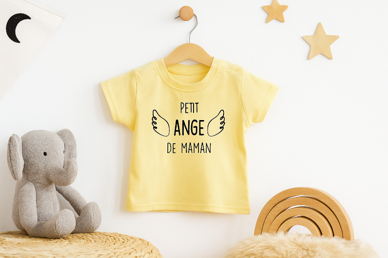 T-shirt personnalisé pour bébé petit ange de maman