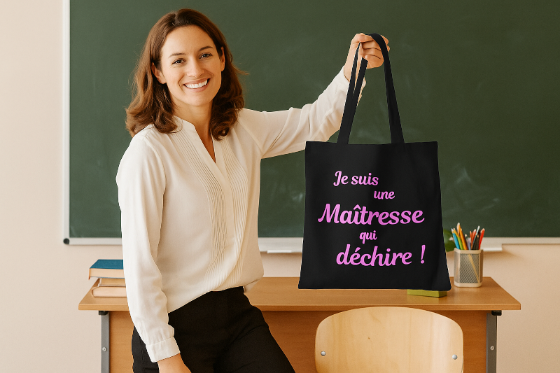 tote bag personnalisé je suis une maîtresse qui déchire