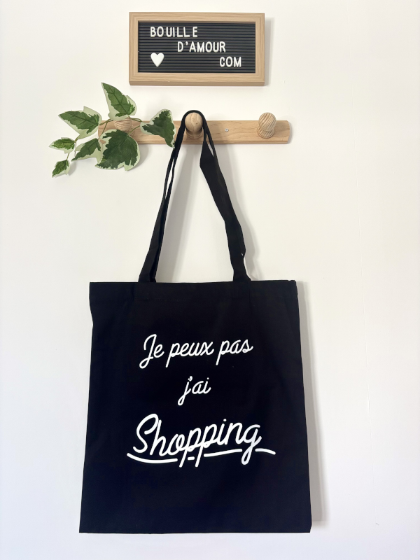 Tote bag personnalisé je peux pas jai shopping
