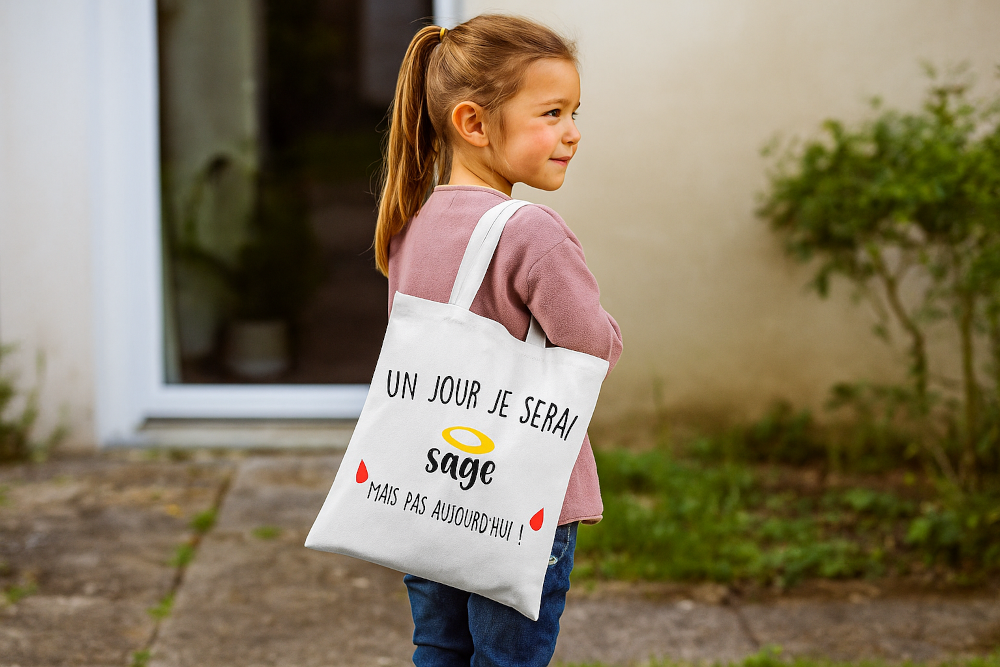 Tote bag un jour je serai sage
