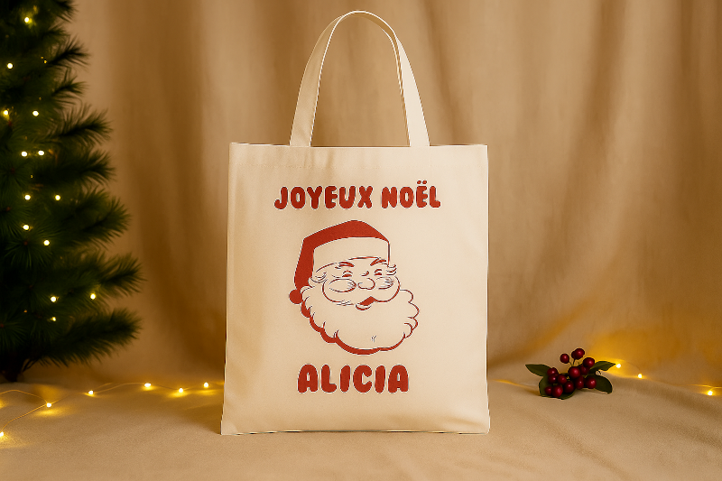 Tote bag personnalisé Joyeux noël