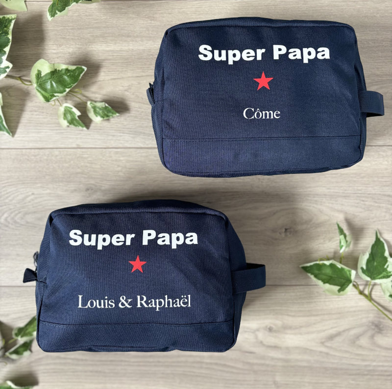 Trousse de toilette personnalisée super papa