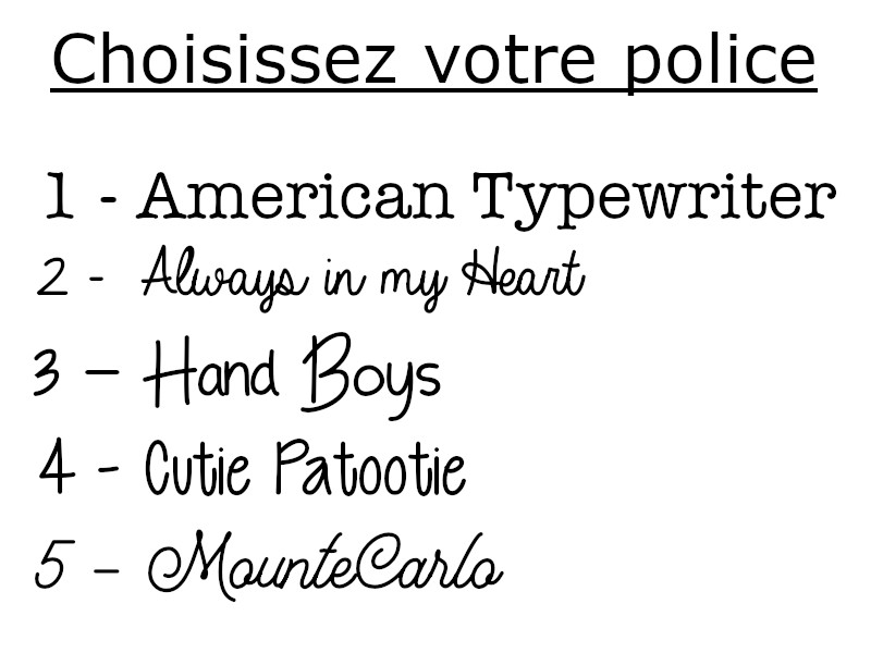 Choix de la police