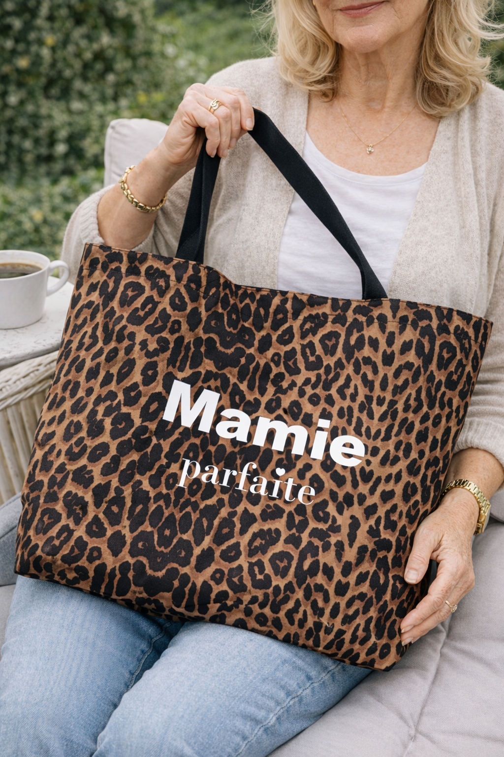Sac personnalisé léopard mamie parfaite