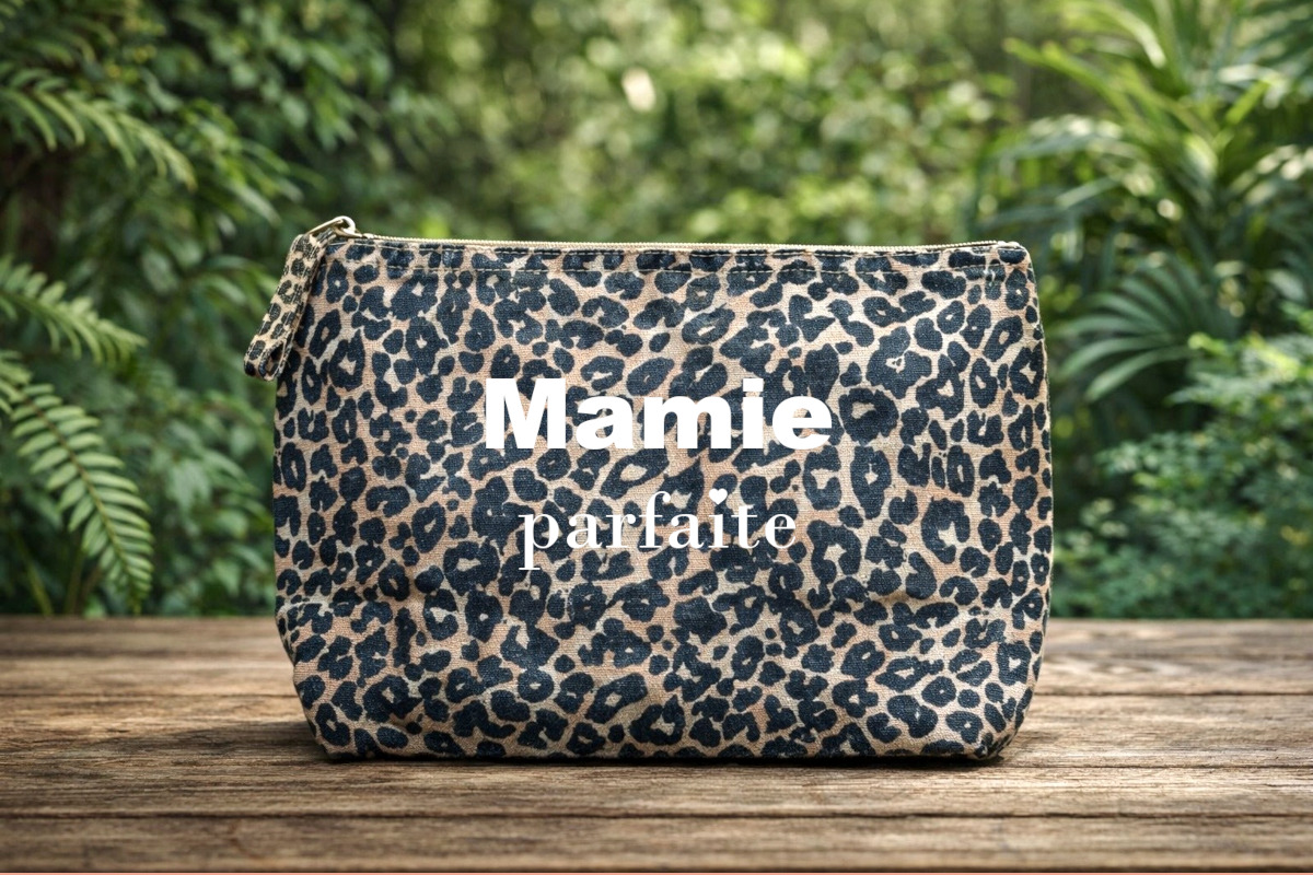 Trousse léopard personnalisée Mamie Parfaite