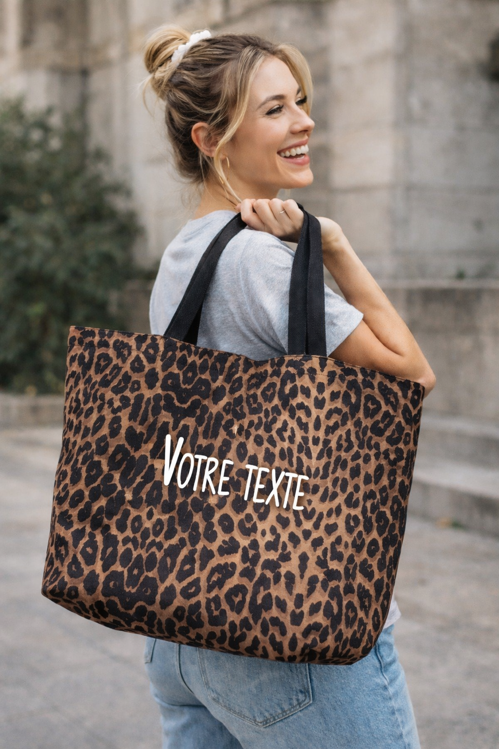 Sac léopard personnalisable