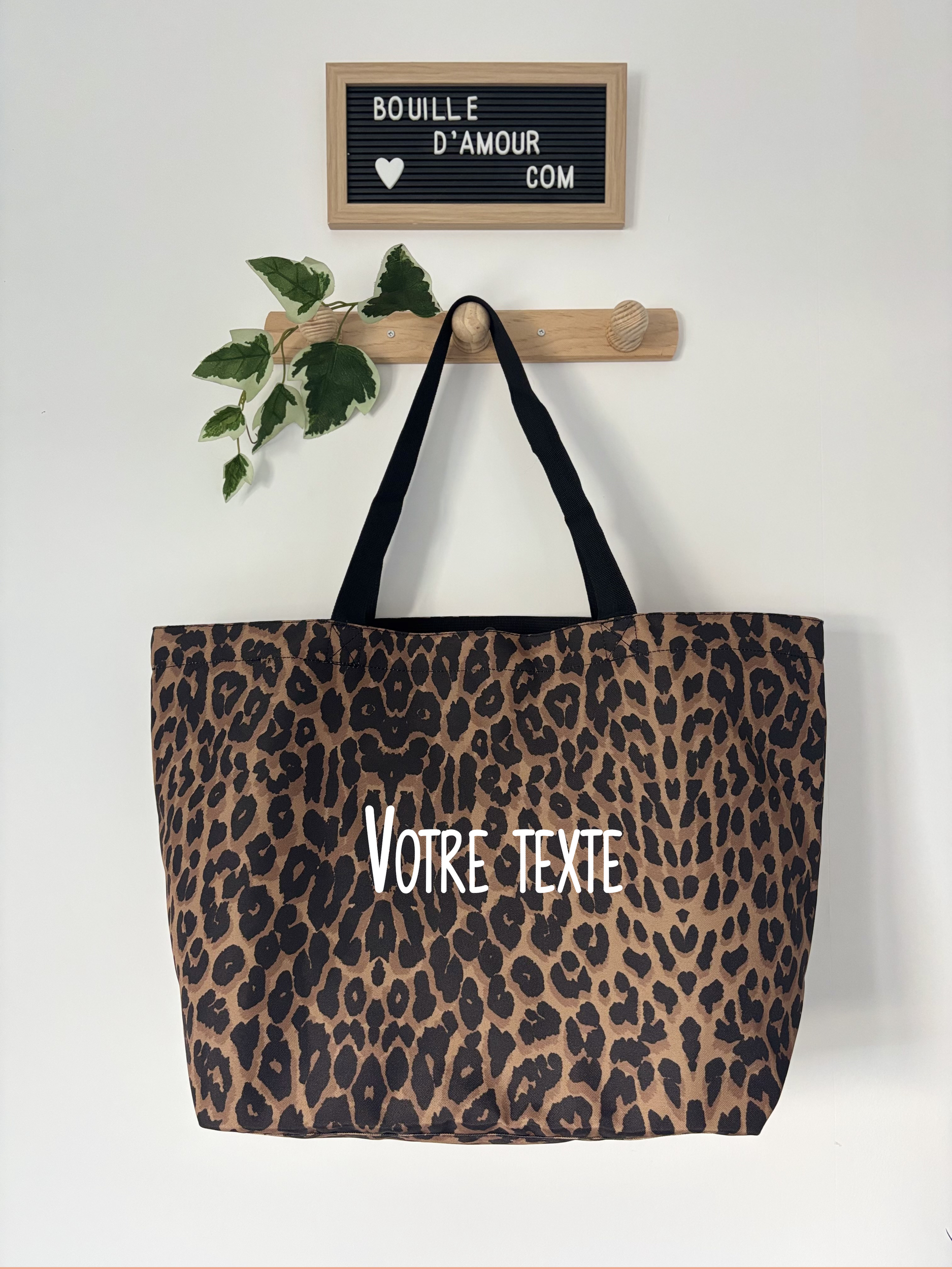 Sac cabas léopard personnalisé