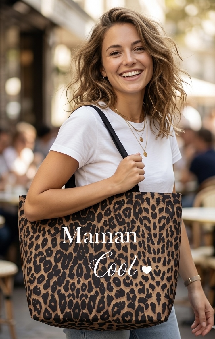 Sac léopard personnalisé maman cool