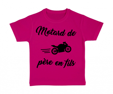 tshirt-enfant-rose-motard-de-pere-en-fils