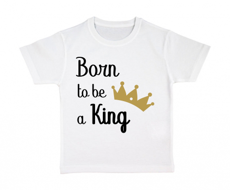 tshirt-enfant-blanc-born-to-be-a-king