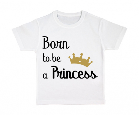 tshirt-enfant-blanc-born-to-be-a-princess