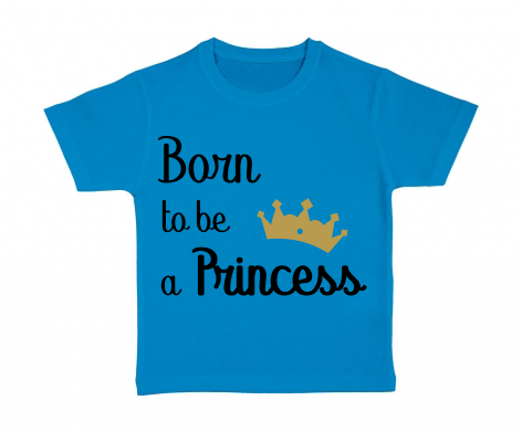 tshirt-enfant-bleu-born-to-be-a-princess