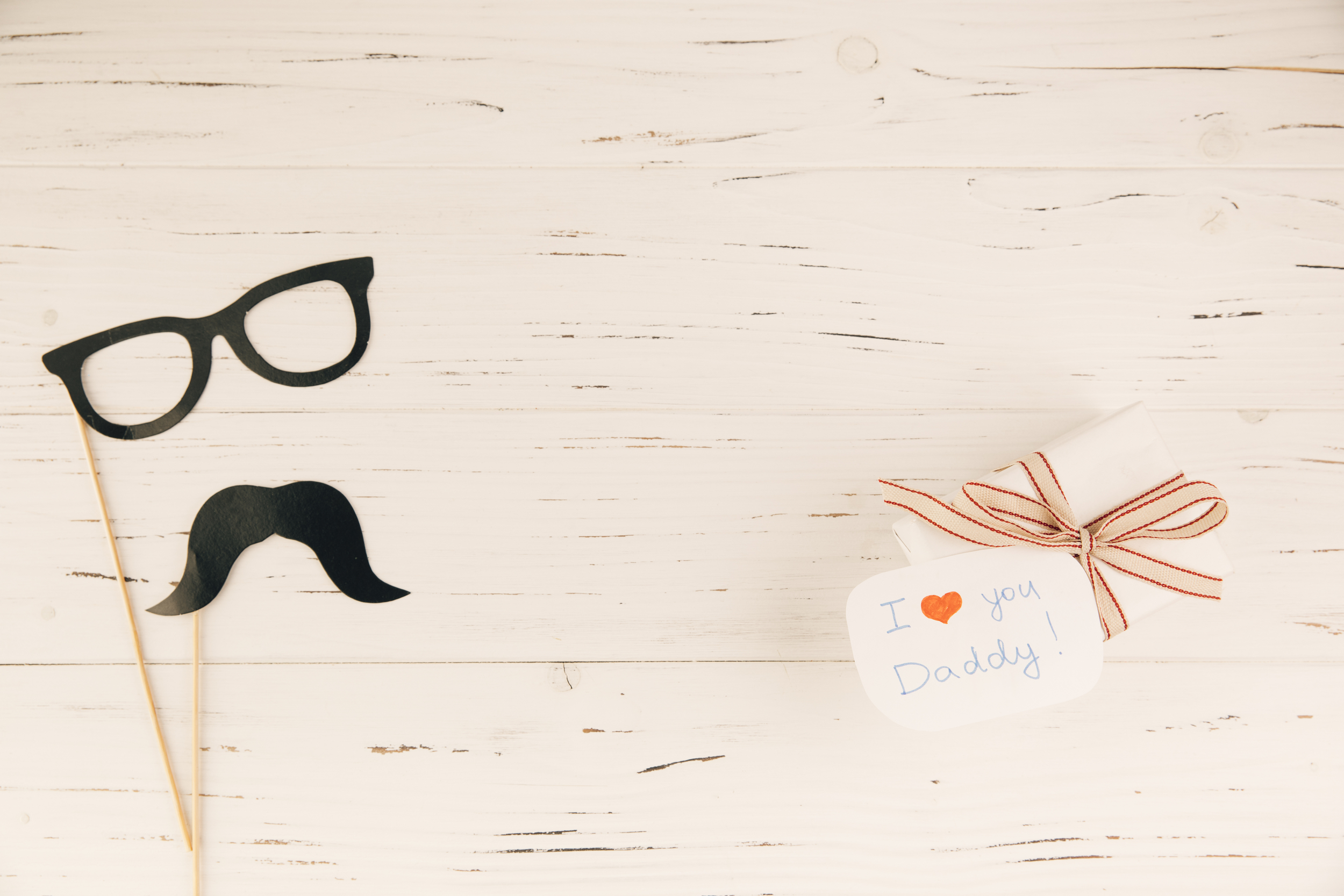 decorative eyeglasses moustache near present