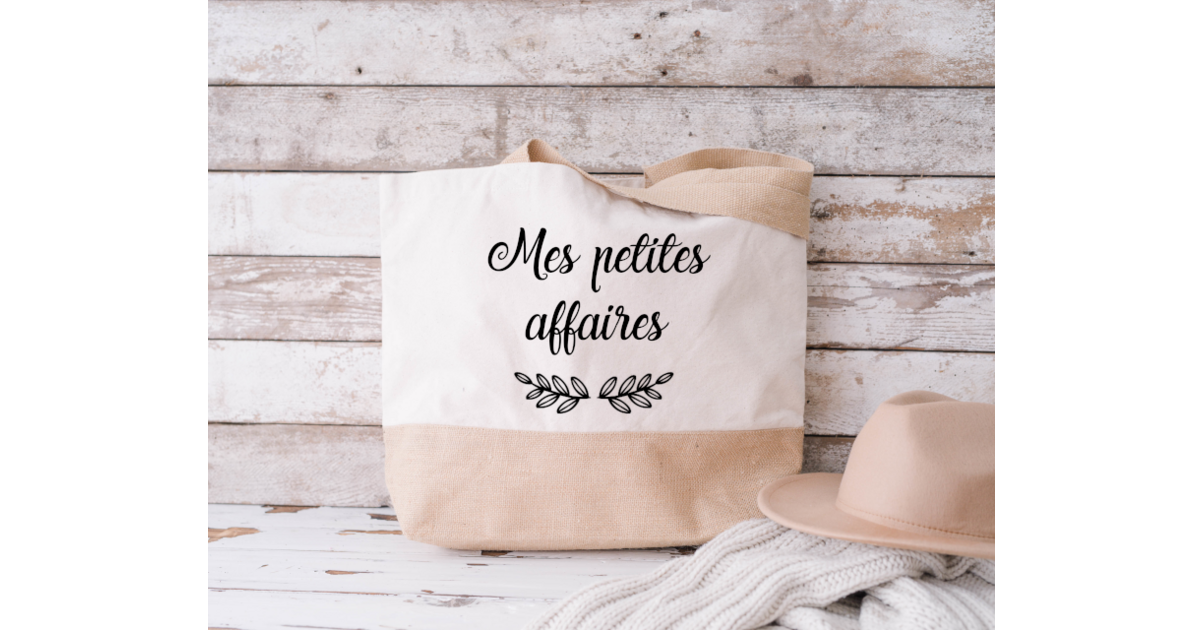 Sac cabas personnalisé Mes petites affaires Bouille d'amour
