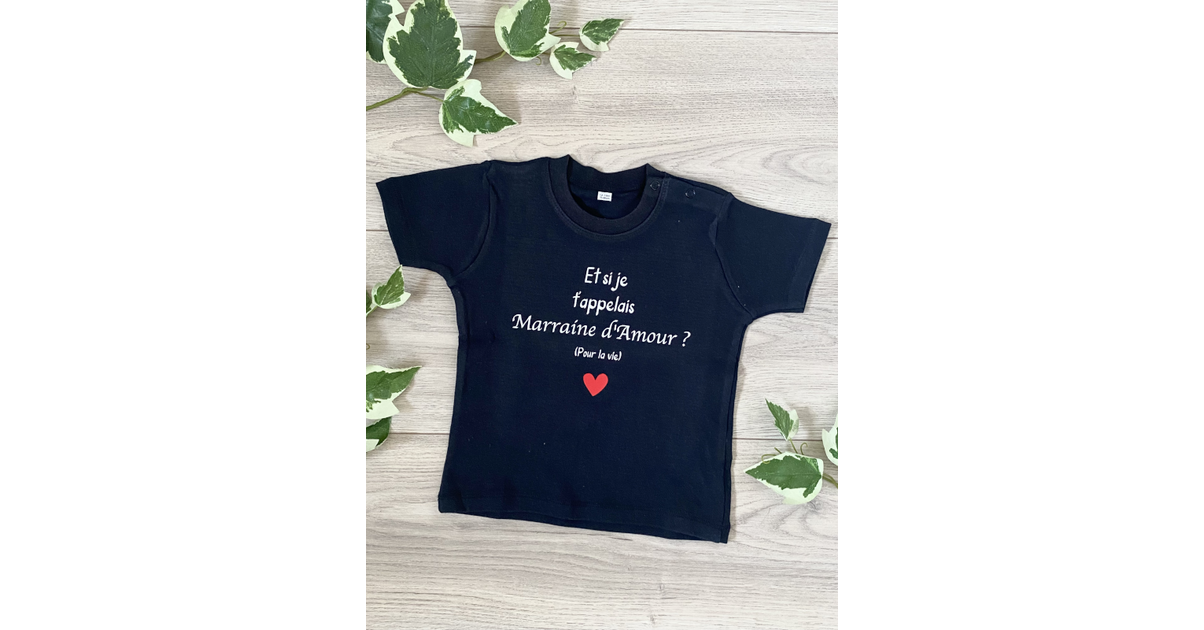 T-shirt bébé personnalisé Si je t'appelais Marraine d'Amour