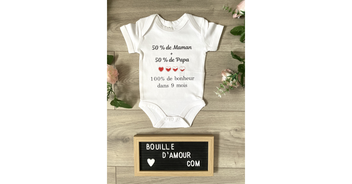 IDYLEA Body Bébé Annonce Grossesse - Modèles Papa Papi Mamie Parrain Dès 0 Mois