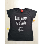 T-shirt noir élue mamie de lannée par