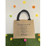 mini sac jute personnalisé la chasse aux oeufs