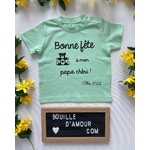 T-shirt bébé personnalisé "Bonne fête mon papa chéri"