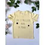 T-shirt bébé personnalisé jaune Jai le meilleur papa du monde