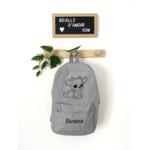 Sac à dos faon gris personnalisé